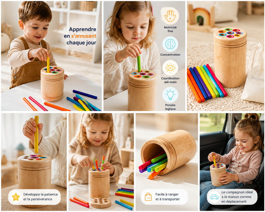 Jouet d'apprentissage en bois (2-5ans)